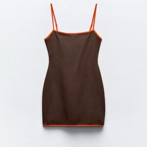 Piped Stretchy Mini Dress